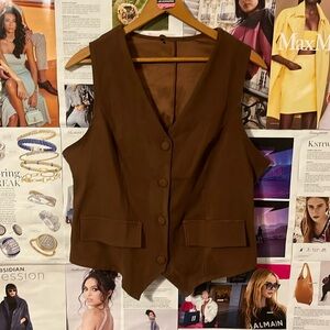 Faux Suede Cowgirl Style Vest